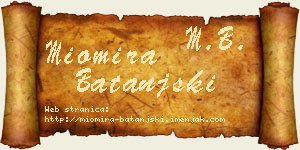 Miomira Batanjski vizit kartica